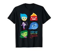 Disney Pixar Inside out Full of Emotions Character Maglietta, Uomo, Nero, 4XL