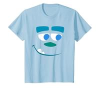 Disney Pixar Monsters, INC. Big Face Sulley Costume Maglietta, Bambini, Celeste, 2 Anni