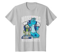Disney Pixar Monsters University Mike And Sulley Maglietta, Bambini, Argento, 12 Anni