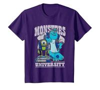 Disney Pixar Monsters University Mike And Sulley Maglietta, Bambini, Viola, 8 Anni