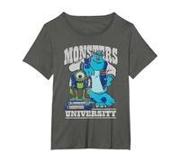 Disney Pixar Monsters University Mike And Sulley Maglietta, Donna Plus-Size, Asfalto, 2X