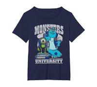 Disney Pixar Monsters University Mike And Sulley Maglietta, Donna Plus-Size, Navy, 2X