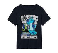 Disney Pixar Monsters University Mike And Sulley Maglietta, Donna Plus-Size, Nero, 2X