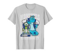 Disney Pixar Monsters University Mike And Sulley Maglietta, Uomo, Argento, M