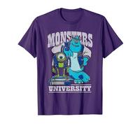 Disney Pixar Monsters University Mike And Sulley Maglietta, Uomo, Viola, XL