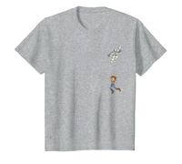 Disney Pixar Toy Story Buzz Lightyear Flying Woody Falling Maglietta, Bambini, Grigio Melange, 2 anni