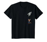 Disney Pixar Toy Story Buzz Lightyear Flying Woody Falling Maglietta, Bambini, Nero, 6 anni