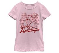 Disney Pixar Toy Story Christmas Forky Happy Holidays Girls T-Shirt, Light Pink, Large