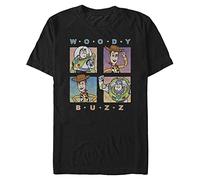 Disney Pixar Toy Story-Pastel Foursquare Organic Short Sleeve T-Shirt, Black, XL Unisex
