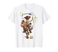 Disney Pixar Toy Story Woody Bullseye X-Mas Light Maglietta, Uomo, Bianco, S