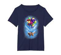 Disney Pixar Up Dug Floating Ritratto Maglietta, Donna plus-size, Navy, 3X