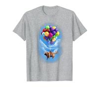 Disney Pixar Up Dug Floating Ritratto Maglietta, Uomo, Grigio Melange, 3XL