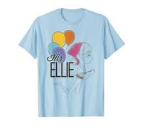 Disney Pixar Up His Ellie Balloons Sketch Maglietta, Uomo, Celeste, L