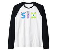 Disney & Pixar's Monsters, INC. Numbers 6th Sixth Birthday Maglia con Maniche Raglan
