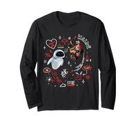 Disney & Pixar's Wall-E & Eve Valentine's Day Doodle Collage Maglia a Manica