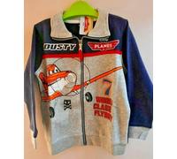 DISNEY PLANES-FELPA BIMBO "DUSTY" ZIP INTERA COLORI AZZURRO/NAVY TAGLIE 6-7ANNI