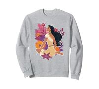 Disney Pocahontas Flowers Felpa, Unisex per adulti, Grigio Melange, S