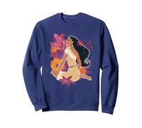 Disney Pocahontas Flowers Felpa, Unisex per adulti, Navy, XL