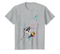 Disney Pocahontas Meeko Flit Colorful Leafs Fall Maglietta, Bambini, Grigio Melange, 12 anni