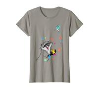 Disney Pocahontas Meeko Flit Colorful Leafs Fall Maglietta, Donna, Ardesia, XS