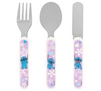 Disney Polar Gear - Set di posate per bambini Stitch | Set di 3 posate Disney regalo per ragazze e ragazzi | Lilo & Stitch Gifts posate in acciaio inossidabile per alimenti e plastica ABS per bambini