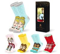 Disney Polpaccio Calzini Donna, Morbido Novità Calze Pacco da 5 - Regalo Donna (Multiplo Princess, 35-41 EU)