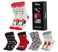 Disney Polpaccio Calzini Donna EU 35-41, Pacco da 5 Morbido Novità Calze, Calzini Caldi Donna, Idea Regalo Accogliente (35/41 EU, Grio Minnie Mouse)