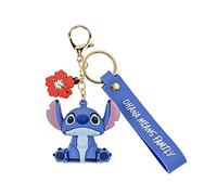 Disney Portachiavi 3D Lilo e Stitch blu e oro, Blu, Oro & Rosso, Taglia unica