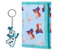Disney Portafoglio Bambina - Set Portachiavi e Portafoglio Ragazza - Frozen Stitch Gadget Regalo Ufficiale (Blu Frozen)