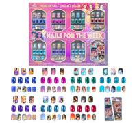 Disney Princess 84 Pcs Glitter-Glamup Metallic Press-On Unghie False Unghie Set per Bambini, Tweens con Pre-Adesivo Full Cover da Townley Girl
