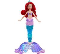 Disney Princess Ariel Arcobaleno, bambola ispirata al film Disney La Sirenetta con coda cambia colore per bambini dai 3 anni in su