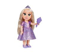 Disney Princess Bambola 38 cm di Rapunzel, con i Suoi Abiti Iconici Arricchiti da Dettagli Glitterati, Tiara Scintillante e Scarpette Coordinate, i Suoi Occhi Brillano