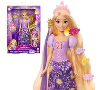 Mattel Disney Princess - Rapunzel Capelli Magici, bambola ispirata al film con capelli che brillano, 7 accessori per lo styling e personaggio Pascal incluso, 3+ anni, JHL46