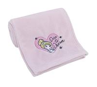 Disney Princess - Dare to Dream Super Soft Pink Heart Cinderella Coral Fleece Baby Blanket, Pink, White, Aqua, Yellow
