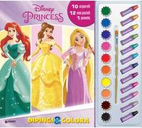 Disney Princess. Dipingi & colora. Ediz. a colori. Con 10 acquerelli. Con 12 pastelli a cera