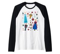 Disney Princess Frozen Holiday Nutcrackers Christmas Collage Maglia con Maniche Raglan