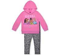 Disney Princess Hoodie and Leggings Set for Kids, Comfy Active Wear for Girls, Pink & Gray, Size 2T