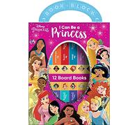 Disney Princess - I Can Be Princess My First Library Board Book Block 12-Book Set Teaches Positive Traits Like Caring, Friendliness, Curiosity, and More! - PI Kids