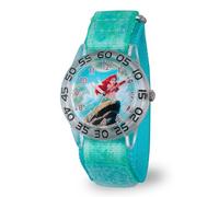 Disney Princess Kids Plastic Time Teacher Orologio analogico al quarzo con cinturino in nylon, Verde, Cinturino