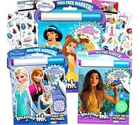 Disney Princess Magic Ink - Set di 3 libri di inchiostro per bambine e bambine, con principesse Disney, Frozen, Raya e l'ultimo drago, con penne e adesivi invisibili