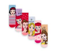 Disney Calzini Princess Girls Confezione da 6 | Calzini Character Multicolore Bambino | Snow White Ariel Belle Rapunzel Graphic Calzature | Comodo calzino per bambini Set Bundle Movie Merchandise