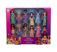 Mattel Disney Princess Toys, Ultimate Princess Pack con 12 piccole bambole snodabili in abiti firmati, oggetti da collezione ispirati ai film Disney