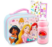 Disney Princess School Supplies Bundle Princess Lunch Box Set - 5 pz Princess Lunch Box con stampatori, adesivi, bottiglia d'acqua e altro (Disney Lunch Bag)