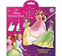 Disney Princess Scratch Art Stickers, 5 Pack, Ages 3+, Creative Activity Set