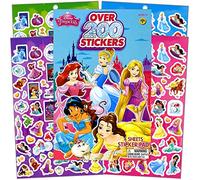 Disney Princess Series Sticker Book oltre 200 - Perfetto per regali, bomboniere, chicchi, ricompensa, album di ritagli, calza di Natale, artigianato per bambini, scuola, scuola per bambini, ragazze,
