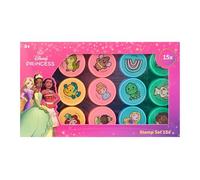 Disney Princess - Set di 15 timbri per bambini con Rapunzel, Vaiana e Tiana, kit fai da te per bambine dai 3 anni in su, giocattolo creativo per compleanno e piccolo regalo, certificato FSC