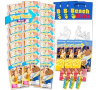 Disney Princess Set di regali per feste di compleanno La bella e la bestia, set con 24 confezioni da gioco La bella e la bestia, mini libri da colorare, adesivi e altro per borse