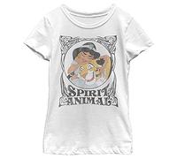 Disney Princess Spirit Animal v2 Girl's Solid Crew Tee, White, X-Large