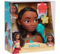 Just Play Testa da pettinare di Moana 2 della Collezione Principesse Disney, 7 Pezzi, Giochi di finzione, Giocattoli per Bambini dai 3 Anni