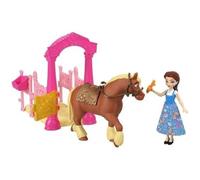 Disney Princess Toys, Belle Piccola bambola e cavallo Philippe con gioco stabile, sella e accessori, Storytime Stacker, ispirato al film
